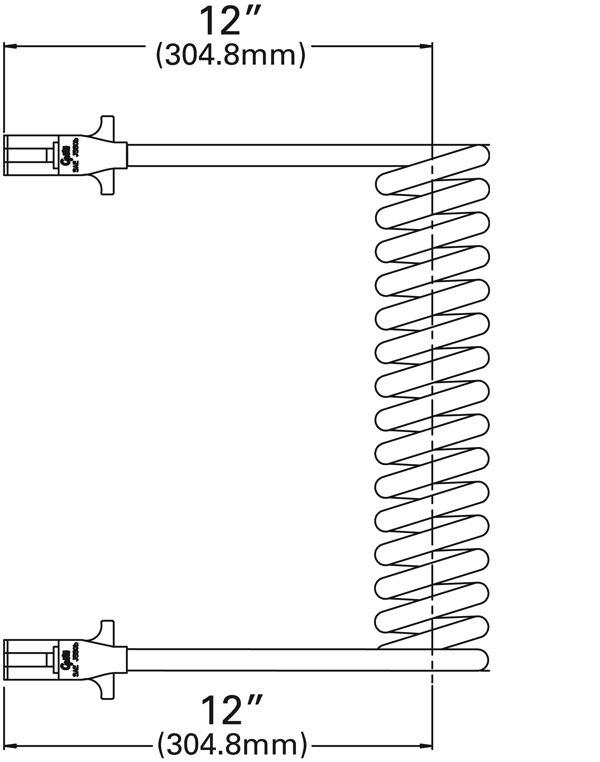 Grote Industries - 87110 – UltraLink™ Power Cord, 12′ w/12″ Lead, Coiled