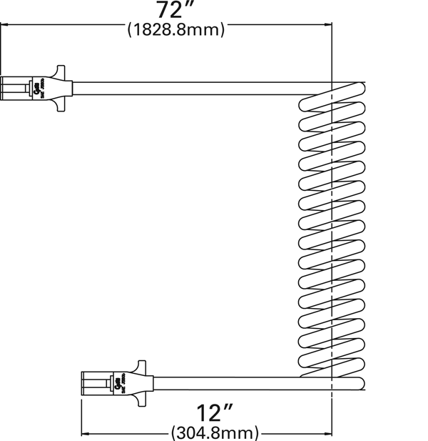 Grote Industries - 87112 – UltraLink™ Power Cord, 15′ w/72″ & 12″ Lead