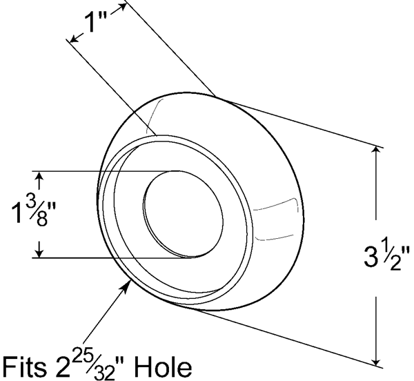 Grote Industries - 91880 – 45º Angled Beveled-Edge Mounting Grommet, Open Grommet