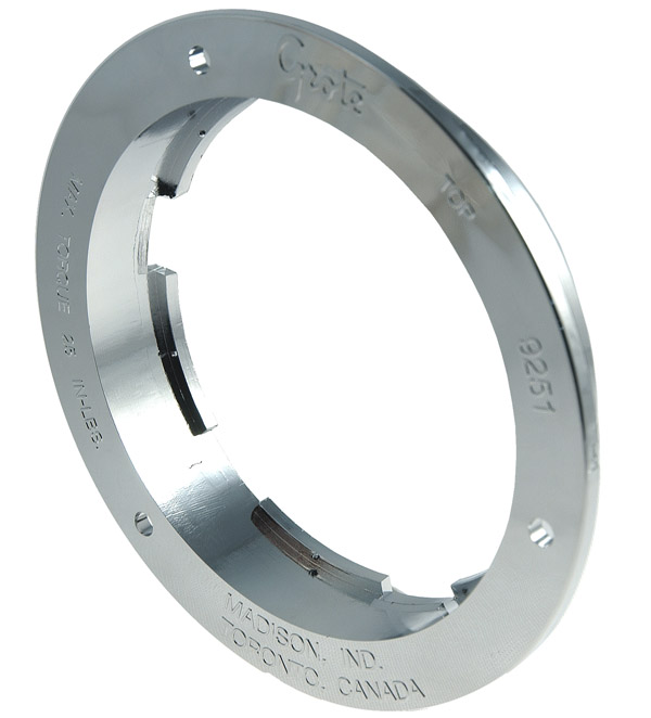 Grote Industries - 92513 – Theft-Resistant Flange For 4″ Round Lights, Chrome Plated