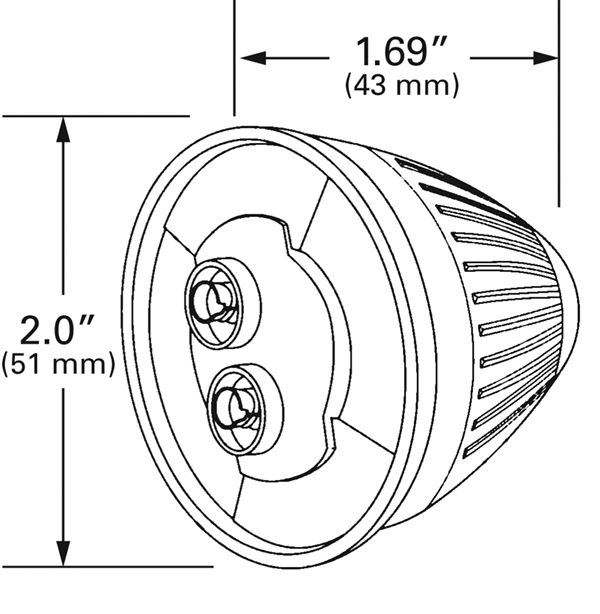Grote Industries - G3092 – Hi Count® 2″ 9-Diode Beehive LED Clearance Marker Light, Red