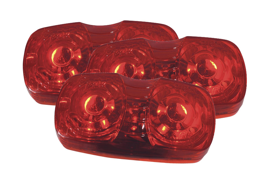 Grote Industries - G4602-3 – Hi Count® Square-Corner 13-Diode LED Clearance Marker Light, Red, Bulk Pack