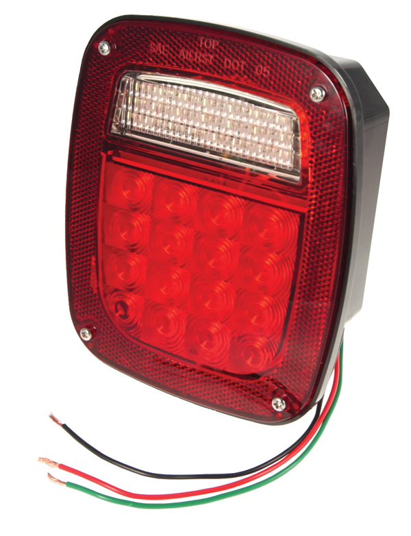 Grote Industries - G5082-5 – Hi Count® LED Stop Tail Turn Light, RH w/out Side Marker, Red, Retail Pack