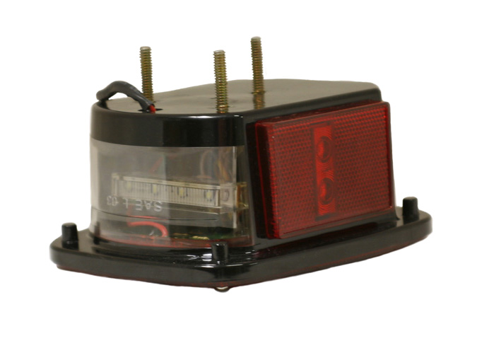 Grote Industries - G5212 – Hi Count® LED Stop Tail Turn Light, LH w/ License Window & Side Marker, Red