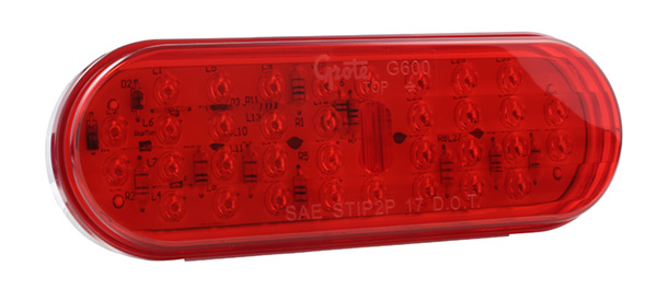 Grote Industries - G6002-3 – Hi Count® Oval LED Stop Tail Turn Light, Red, Bulk Pack