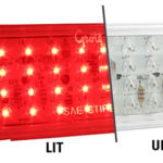 lit / unlit red oval led stop tail turn light