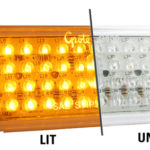 lit / unlit yellow oval led stop tail turn light