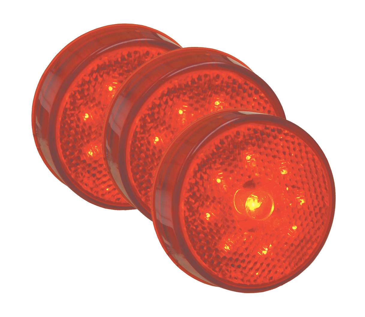 Grote Industries - G1002-3 – Hi Count® 2 1/2″ LED Clearance Marker Light, Built-In Reflector, Red, Bulk Pack