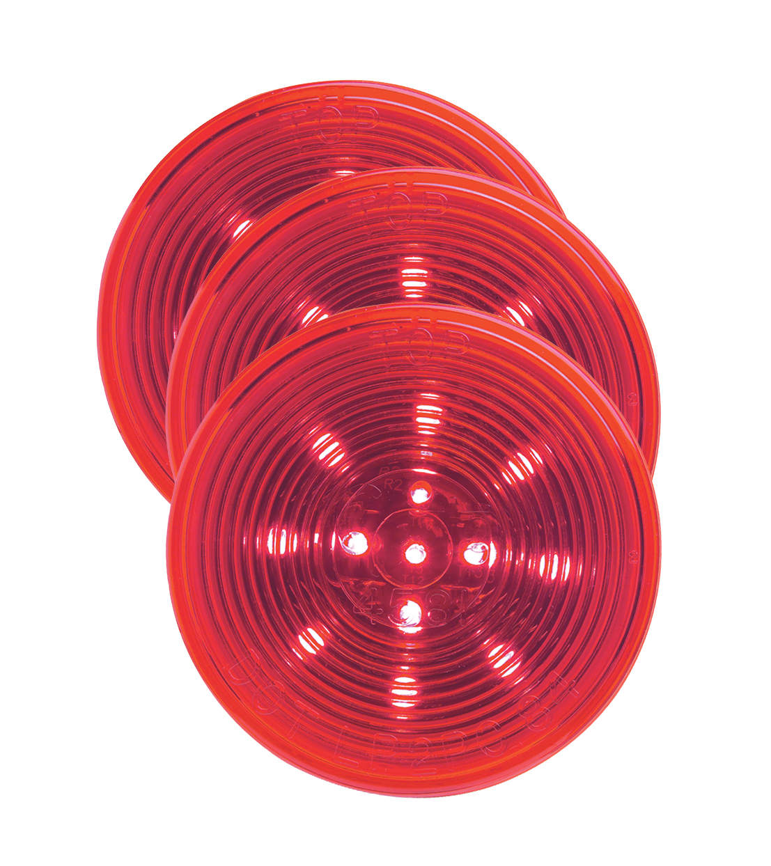 Grote Industries - G1032-3 – Hi Count® 2 1/2″ LED Clearance Marker Light, Optic, Red, Bulk Pack