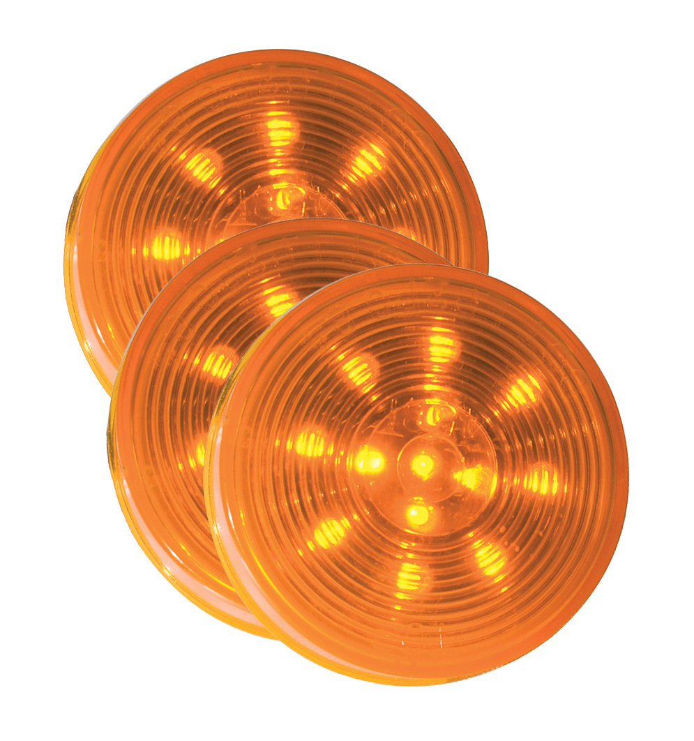 Grote Industries - G1033-3 – Hi Count® 2 1/2″ LED Clearance Marker Light, Optic, Yellow, Bulk Pack