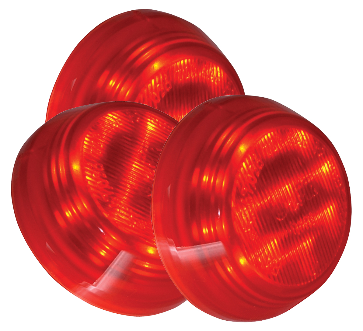 Grote Industries - G1092-3 – Hi Count® 2 1/2″ 9-Diode LED Clearance Marker Light, Red, Bulk Pack