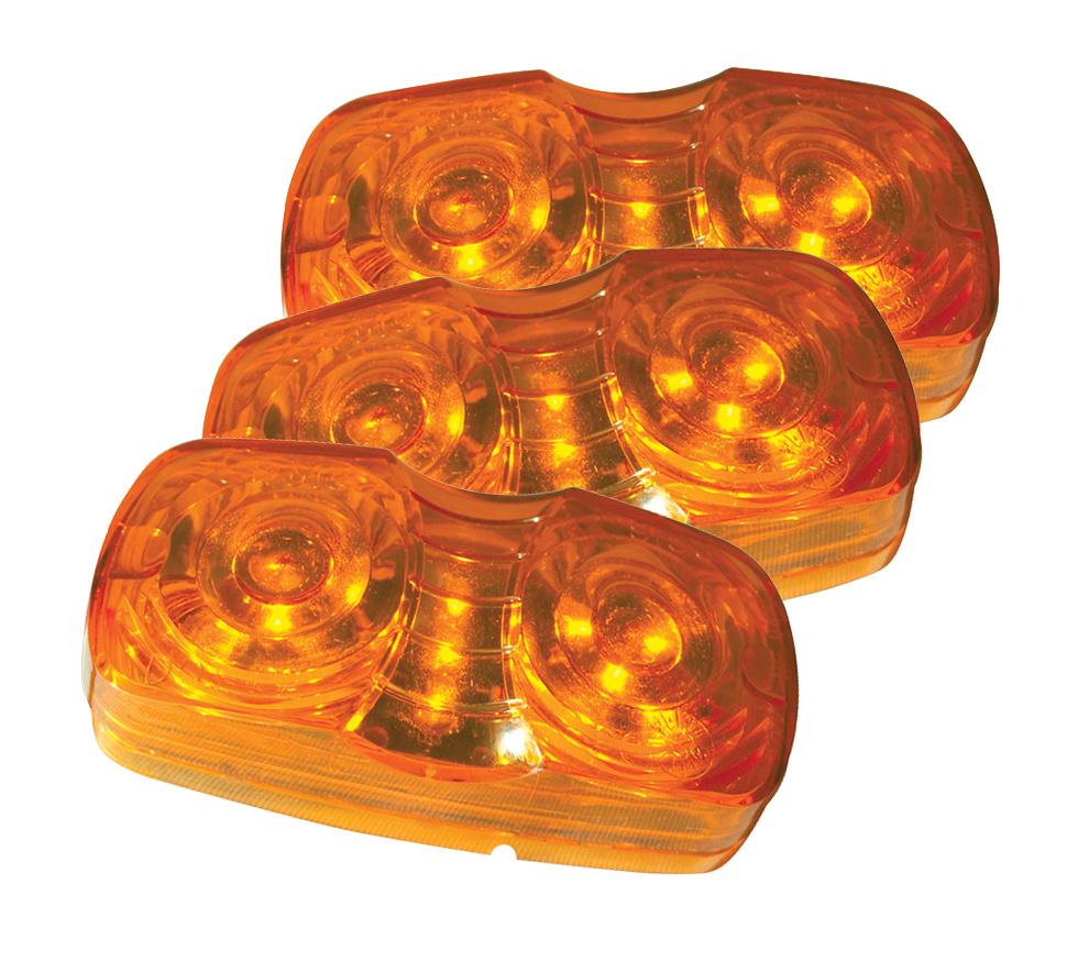 Grote Industries - G4603-3 – Hi Count® Square-Corner 13-Diode LED Clearance Marker Light, Yellow, Bulk Pack
