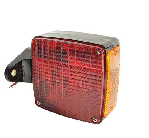 Grote Industries - 55450 – Pedestal-Mount Light w/ Pigtail, Polycarbonate Fender, RH, Red/Yellow