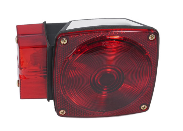 Grote Industries - 51942 – Submersible Trailer Lighting Kit for Trailers Over 80″ Wide, LH Stop Tail Turn w/ License Window & Clearance Marker, Red