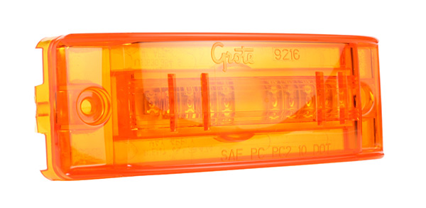 Grote Industries - 54003 – SuperNova® Sealed Turtleback® II LED Clearance Marker Light, Dual Intensity, Optic Lens, Male Pin, Yellow