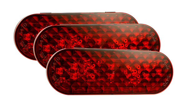 Grote Industries - 54722-3 – 6″ Oval LED Stop Tail Turn Lights, Integrated AMP Termination, Red, Bulk Pack