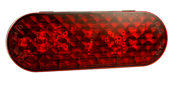 Grote Industries - 54722 – 6″ Oval LED Stop Tail Turn Light, Integrated AMP Termination, Red