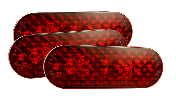 Grote Industries - 54752-3 – 6″ Oval LED Stop Tail Turn Lights, Male Pin Termination, Red, Bulk Pack