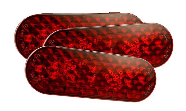 Grote Industries - 54762-3 – 6″ Oval LED Stop Tail Turn Lights, Female Pin Termination, Red, Bulk Pack