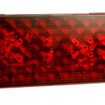 6 Inch Oval Red LED Stop Tail Turn Light With Female Pin Termination.
