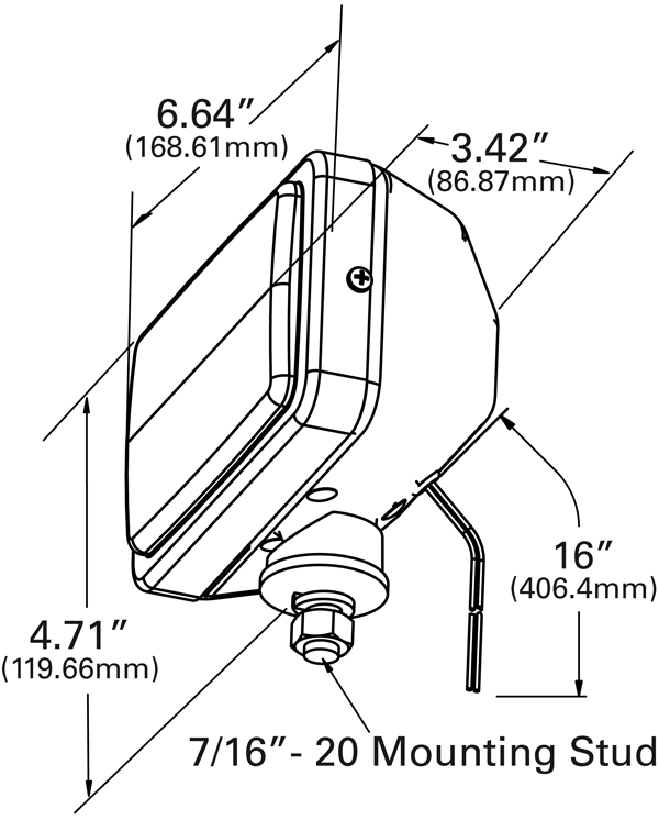 Grote Industries - 63661 – Trilliant® Mini LED WhiteLight™ Work Light, Per-Lux® Housing, Trapezoid, 700 Lumens, Stainless