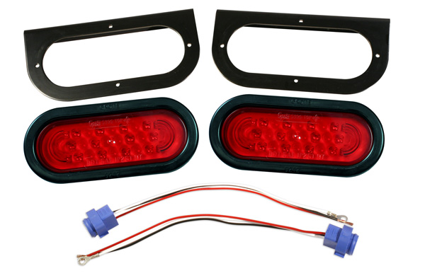 Grote Industries - 65390-5 – SuperNova® LED Oval Trailer Stop Tail Turn Submersible Lighting Kit, Red, Retail Pack