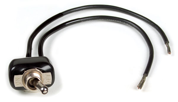 Grote Industries - 82-2111 – Toggle Switch, Heavy Duty, On/Off, Sealed, w/ 8″ Lead, 2 Wire, 20A, 2 Screw, 11/16″ Length, 15/32″ Diameter