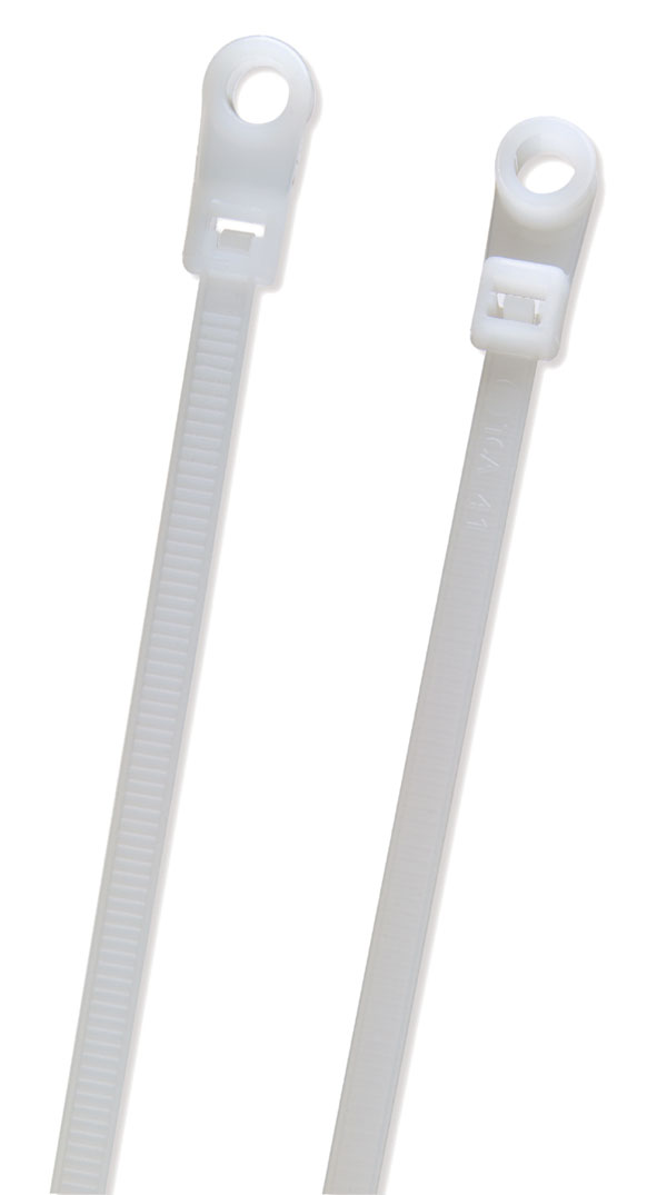 836027 Screw Mount cable Ties, 100 Pack, White