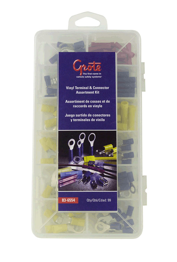 Grote Industries - 83-6554 – Vinyl & Nylon Terminal & Connector Assortment Kit, 99 Pieces