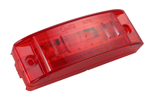 Grote Industries - 49392 – SuperNova® Sealed Turtleback® II LED Clearance Marker Light, Optic Lens, Hardwire, Red