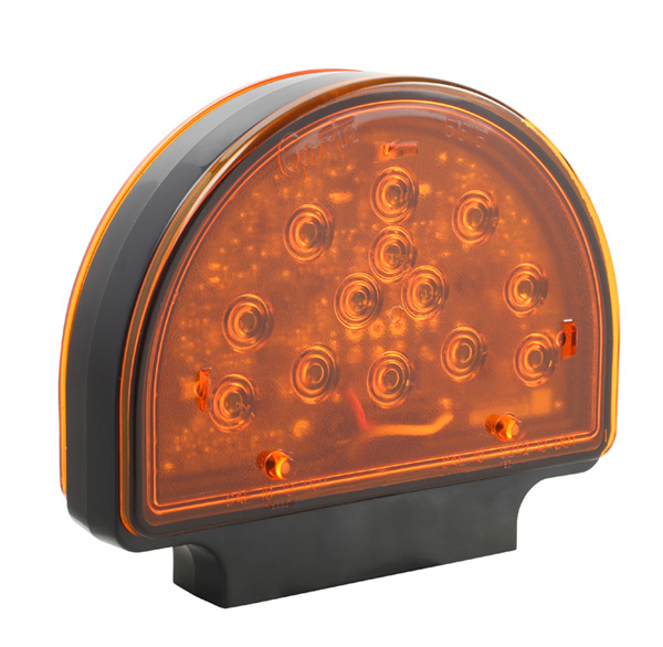 Grote Industries - 56150 – Amber LED Warning Light for Agriculture & Off-Highway Applications, Pedestal, Black/Yellow