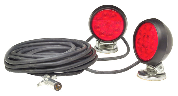 Grote Industries - 65432-4 – Heavy Duty SuperNova® LED Magnetic Towing Kit, Red