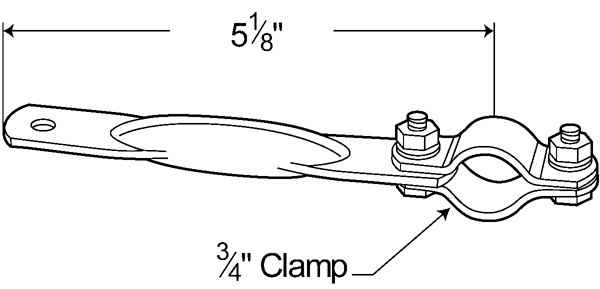 Grote Industries - 10073 – Extension Arm & Clamp Assembly For Stack Mirrors, Stainless Steel