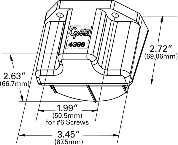 Grote Industries - 43962 – License Light Mounting Bracket, Black