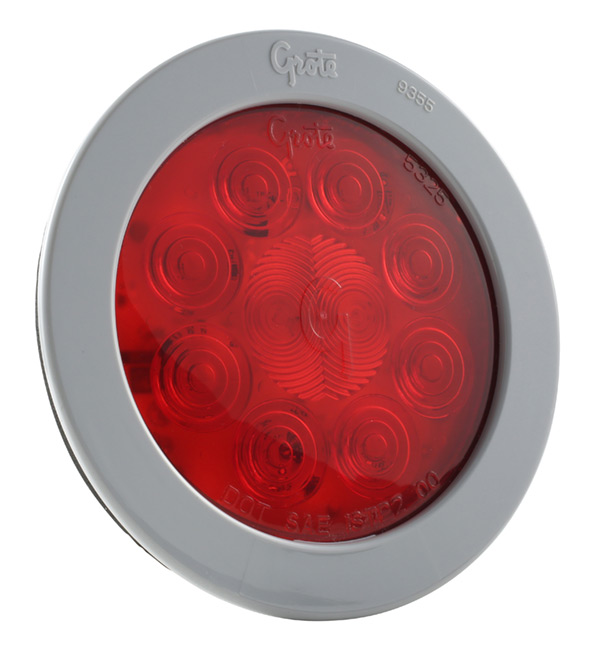 Grote Industries - 54032 – SuperNova® 4″ 10-Diode Pattern LED Stop Tail Turn Light, Gray Snap-In Flange, Red