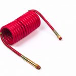 Red coiled air hose
