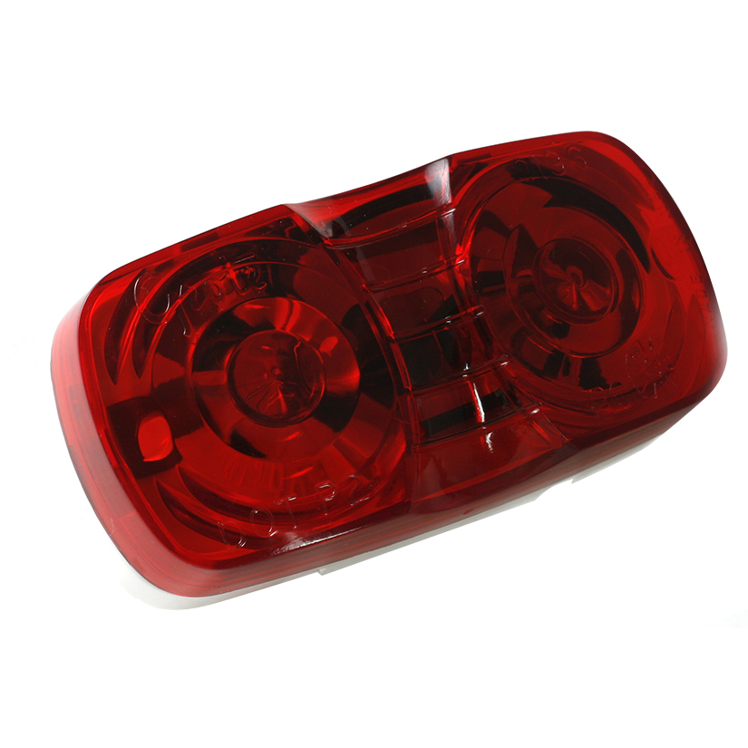 Grote Industries - 46792 – Two-Bulb Square-Corner Clearance Marker Light, Duramold, Red