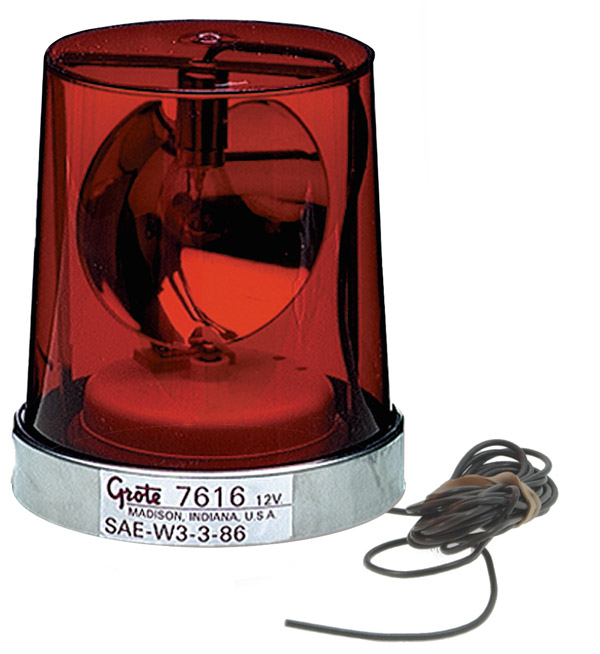 Grote Industries - 76162 – Econolite with Revolving Reflector, Permanent Mount, Red