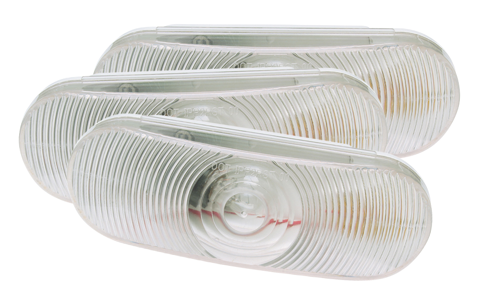 Grote Industries - 62521-3 – Economy Oval Dual-System Backup Lights, Female Pin, Clear, Bulk Pack