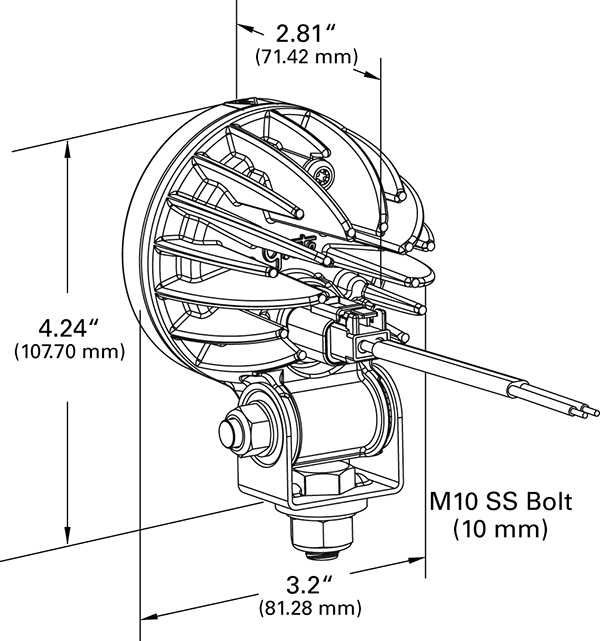 Grote Industries - 64g11 – Trilliant® 26 LED Work Light, w/ Pigtail, 1800 Lumens, Pendant Mount, Near Flood