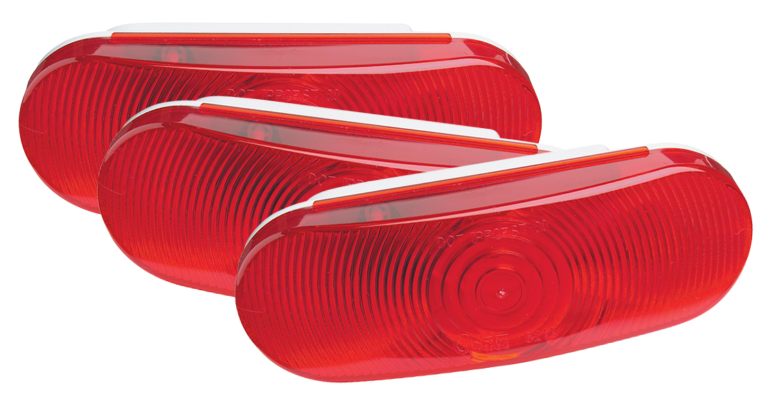 Grote Industries - 52182-3 – Economy Oval Stop Tail Turn Lights, Red, Bulk Pack