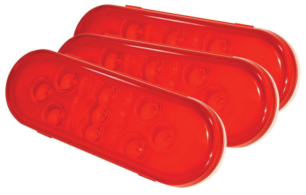 Grote Industries - 54132-3 – SuperNova® 9-Diode Oval LED Stop Tail Turn Light, Male Pin, Red, Bulk Pack