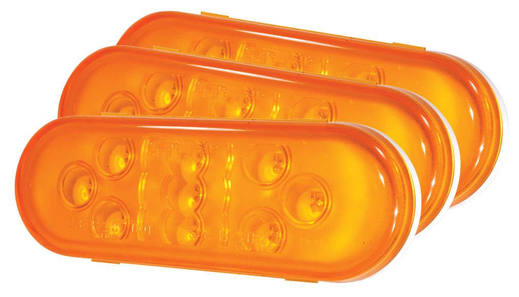 Grote Industries - 54133-3 – SuperNova® 9-Diode Oval LED Stop Tail Turn Light, Male Pin, Yellow, Bulk Pack