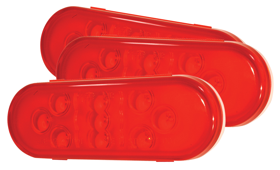 Grote Industries - 54142-3 – SuperNova® 9-Diode Oval LED Stop Tail Turn Light, Hard Shell, Red, Bulk Pack