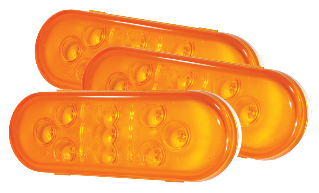 Grote Industries - 54143-3 – SuperNova® 9-Diode Oval LED Stop Tail Turn Light, Hard Shell, Yellow, Bulk Pack