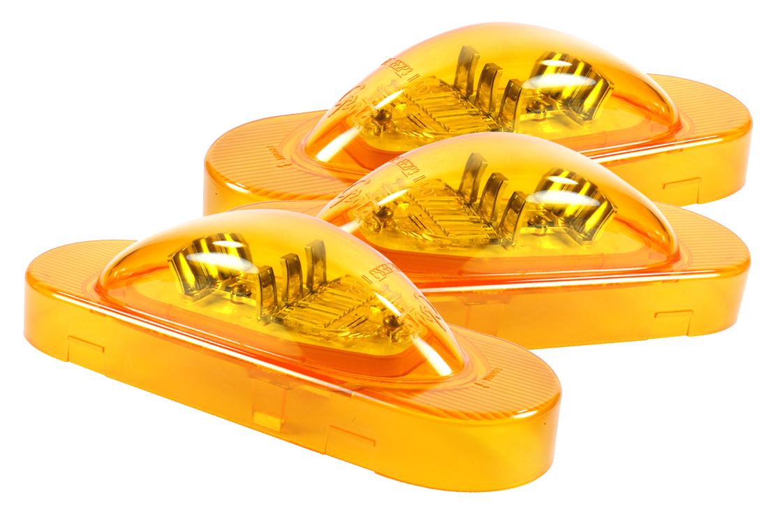 Grote Industries - 54193-3 – SuperNova® Oval LED Side Turn Marker Light, Grommet Mount, Hard Shell, Yellow, Bulk Pack