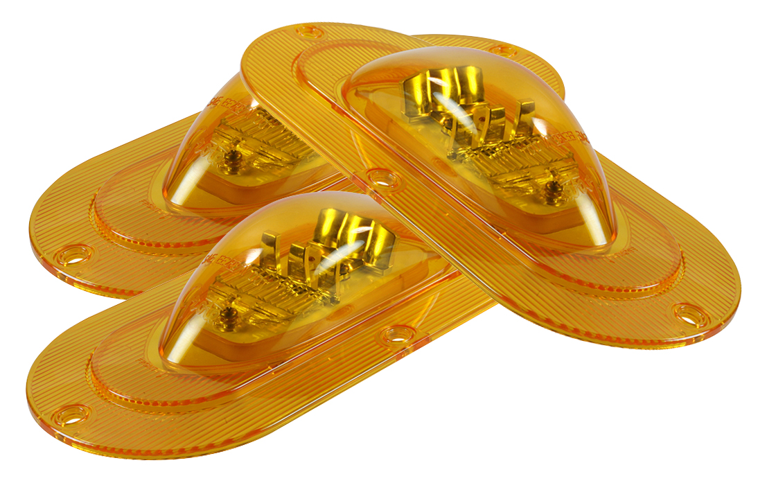 Grote Industries - 54203-3 – SuperNova® Oval LED Side Turn Marker Light, Integrated Flange Mount, Male Pin, Yellow, Bulk Pack