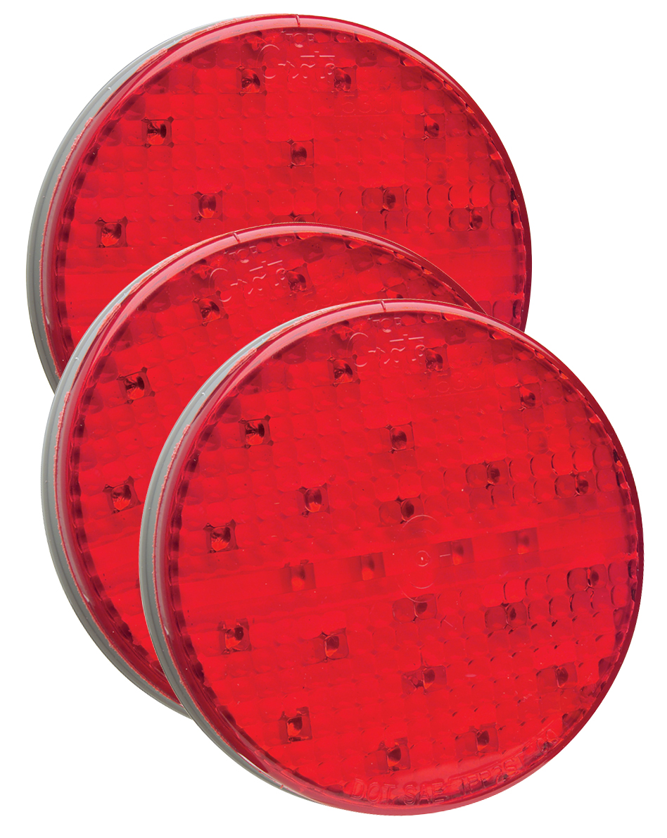 Grote Industries - 54562-3 – SuperNova® 4″ Full-Pattern LED Stop Tail Turn Light, Grommet Mount, Hard Shell Connector, Red, Bulk Pack