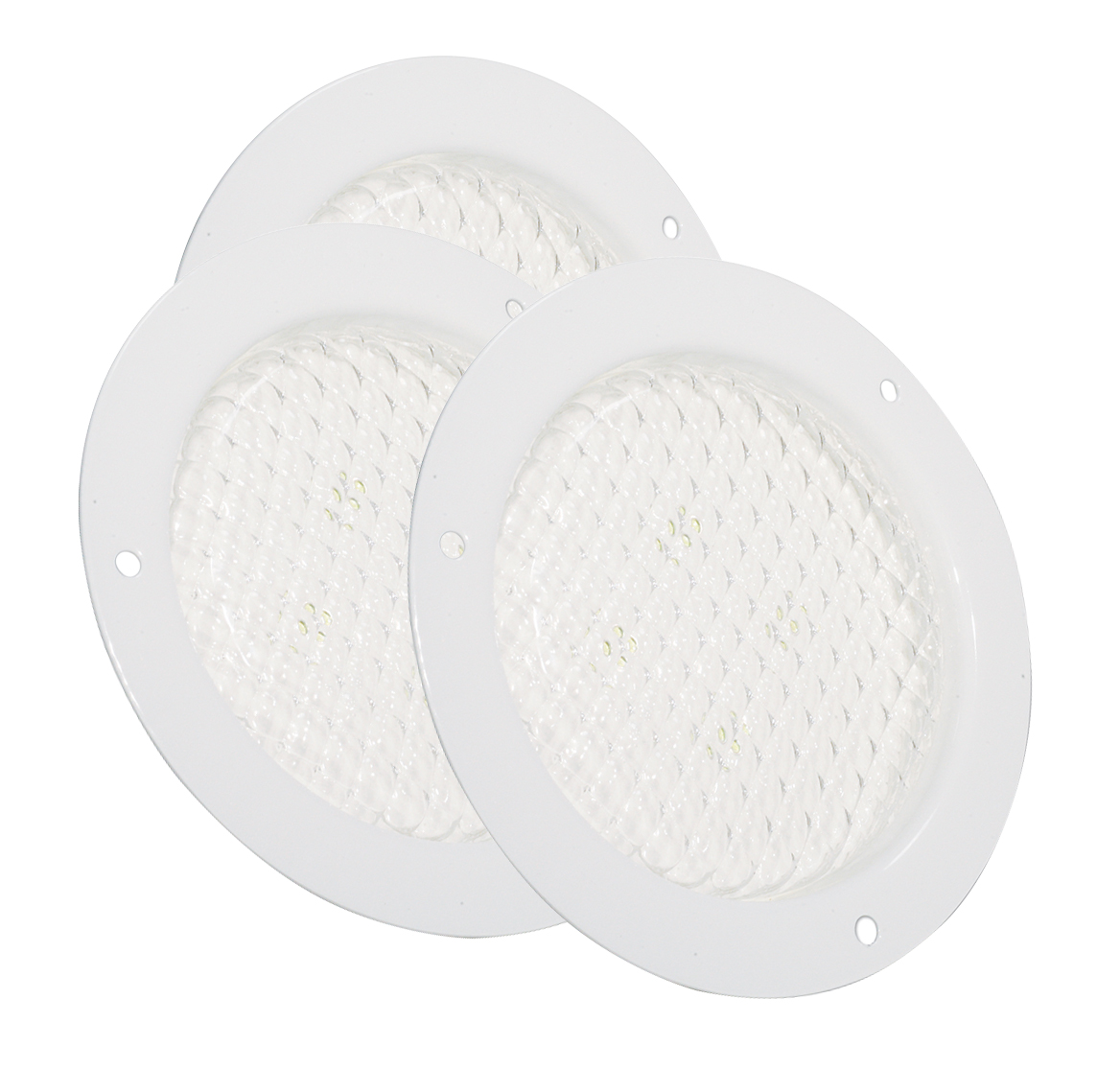 Grote Industries - 61021-3 – 4″ Round Flange Mount LED Dome Light, 24V, White, Bulk Pack