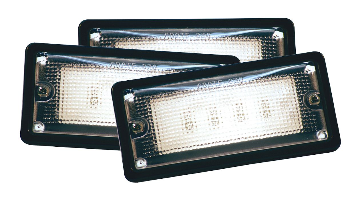 Grote Industries - 61760-3 – LED WhiteLight™ Recessed Small Mount Light, 6 Diodes, Hardwire Dome, 150 Lumens, 10-30V, Black, Bulk Pack